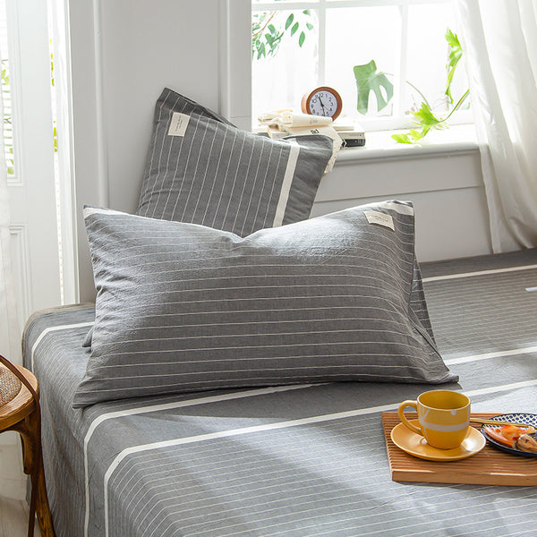 Korean Washed Cotton Pillowcase Pair — Cloud Soft