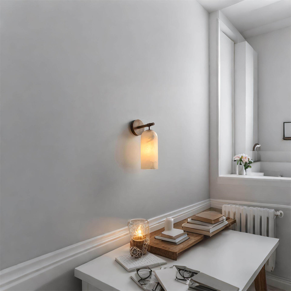 Marble & Copper Sculptural Wall Lamp — view 3