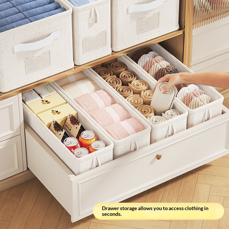 Woven Cotton Linen Lidded Storage Box — view 2