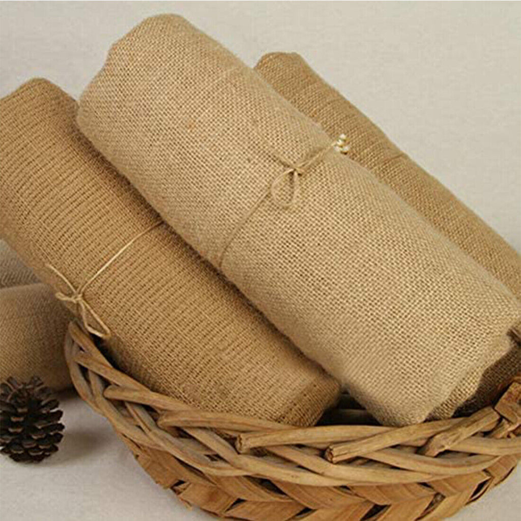 Rustic Hessian Table Runner in Natural Jute — view 11