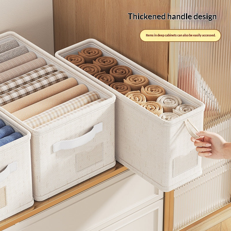 Woven Cotton Linen Lidded Storage Box — view 7