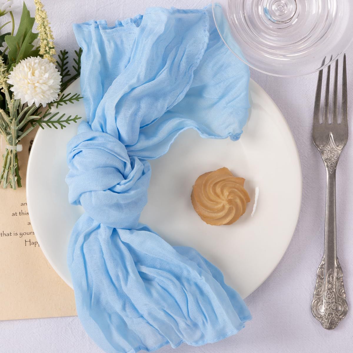 Bali Crinkled Chiffon Napkin, Plain Table Linen — view 17