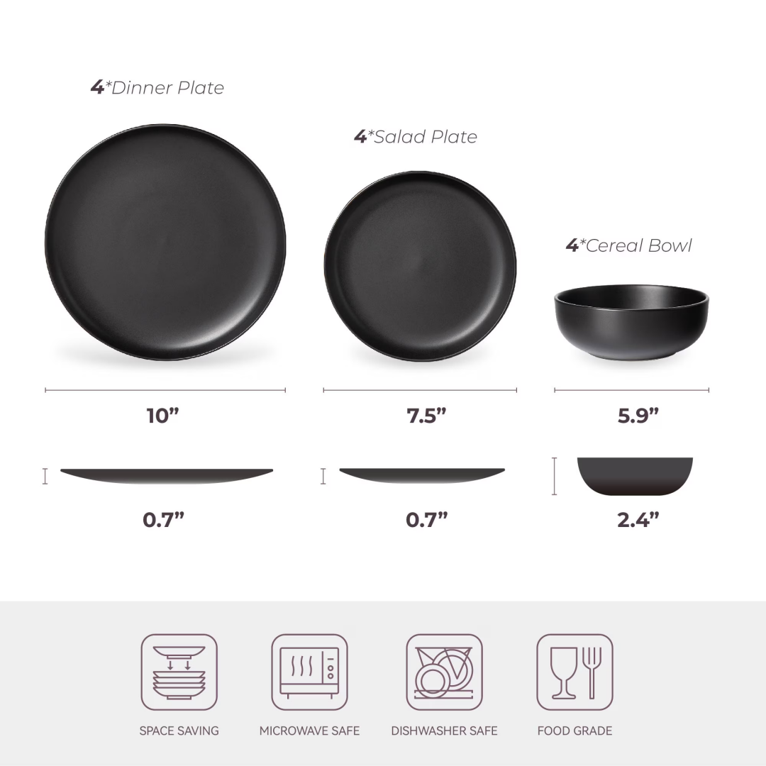 Matte Stoneware Dining Collection for Four — view 20
