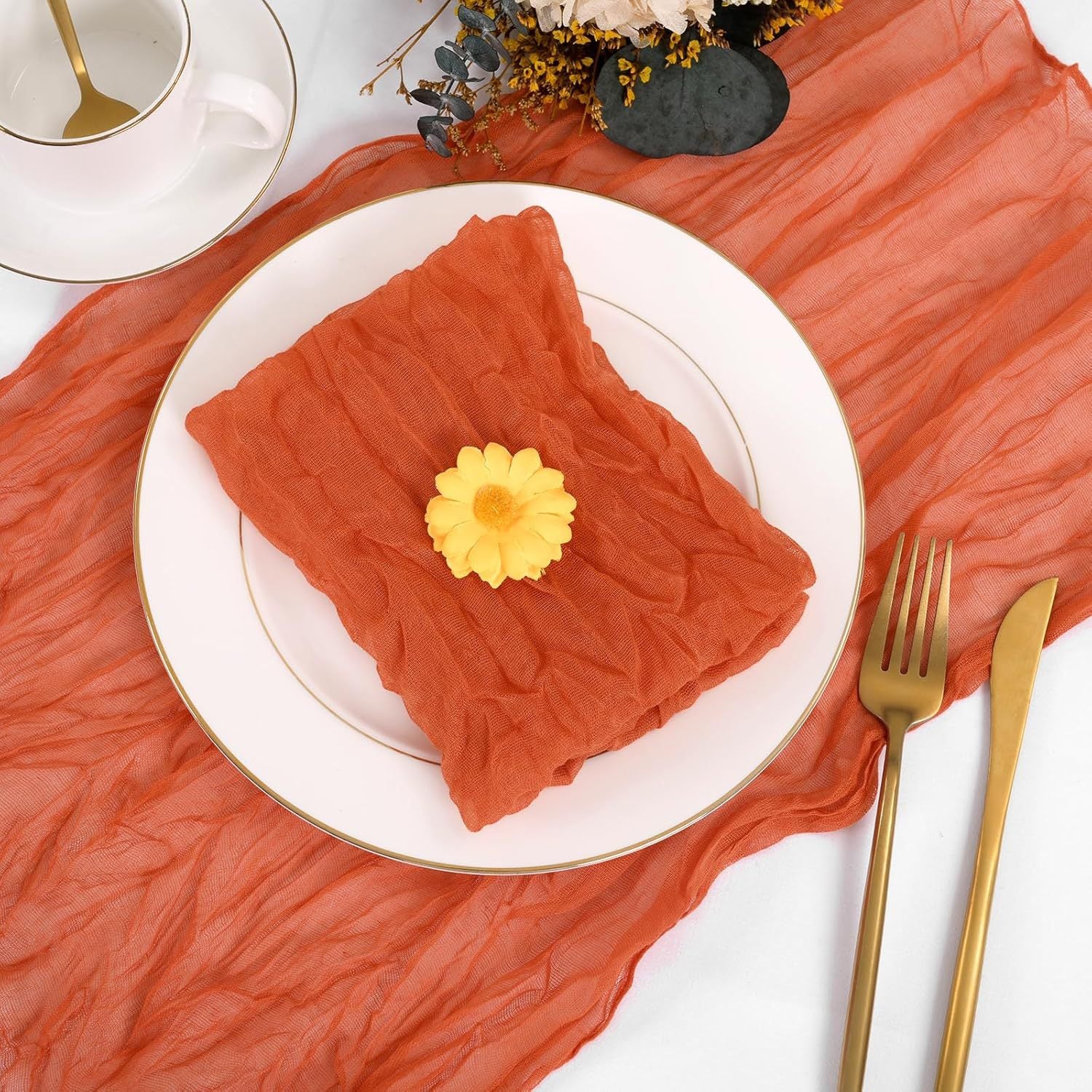 Bali Crinkled Chiffon Napkin, Plain Table Linen — view 12