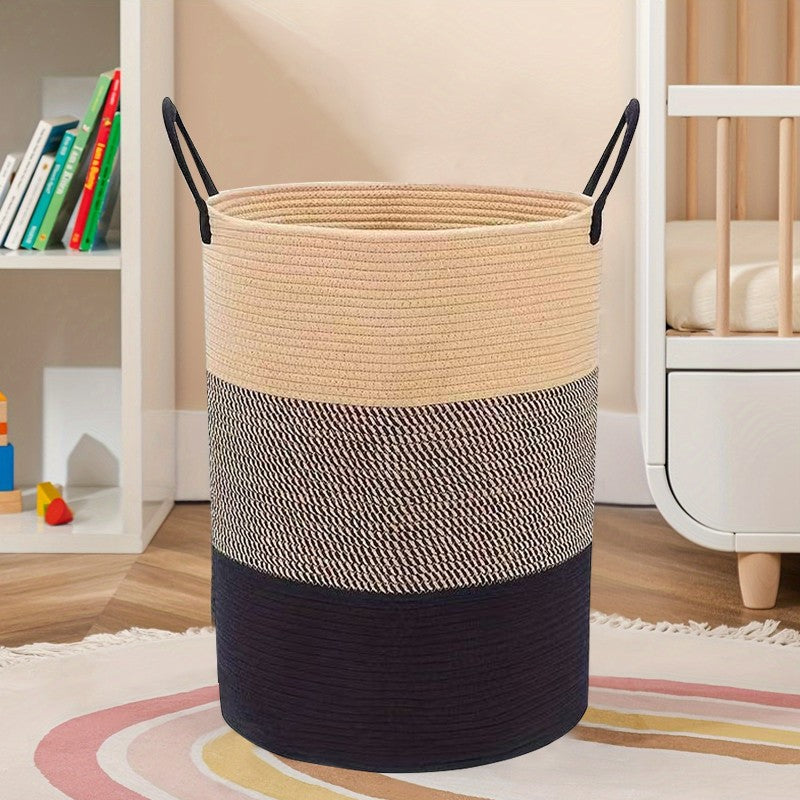 Woven Cotton Rope Storage Basket 58L — view 6
