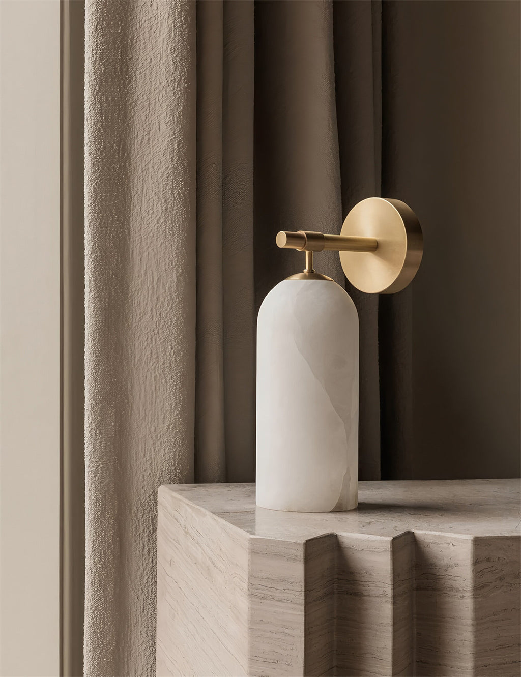 Marble & Copper Sculptural Wall Lamp — view 5