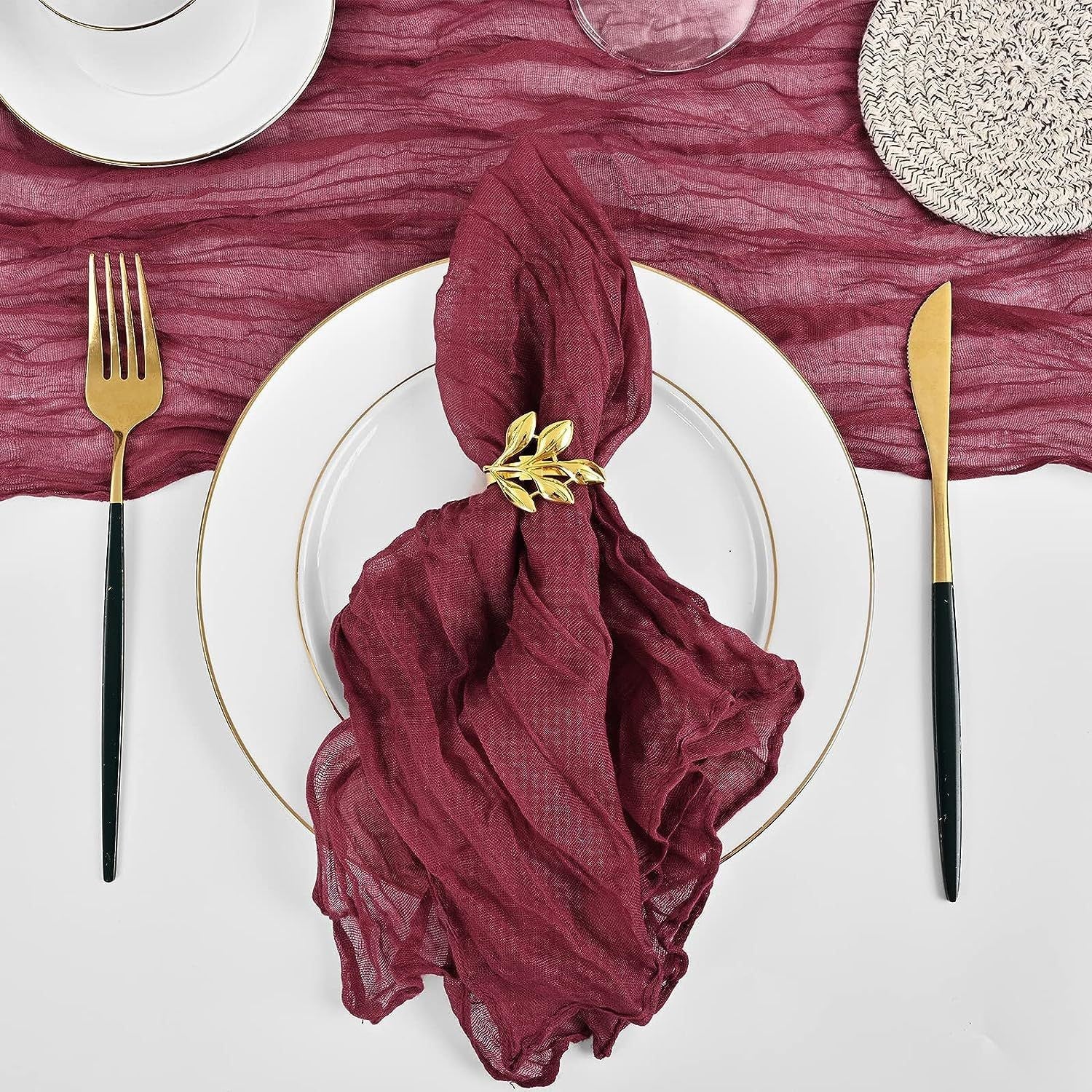 Bali Crinkled Chiffon Napkin, Plain Table Linen — view 8
