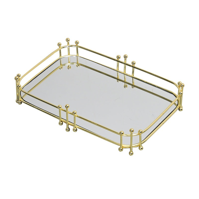 Wrought-Iron Sculptural Tray with Metal Base