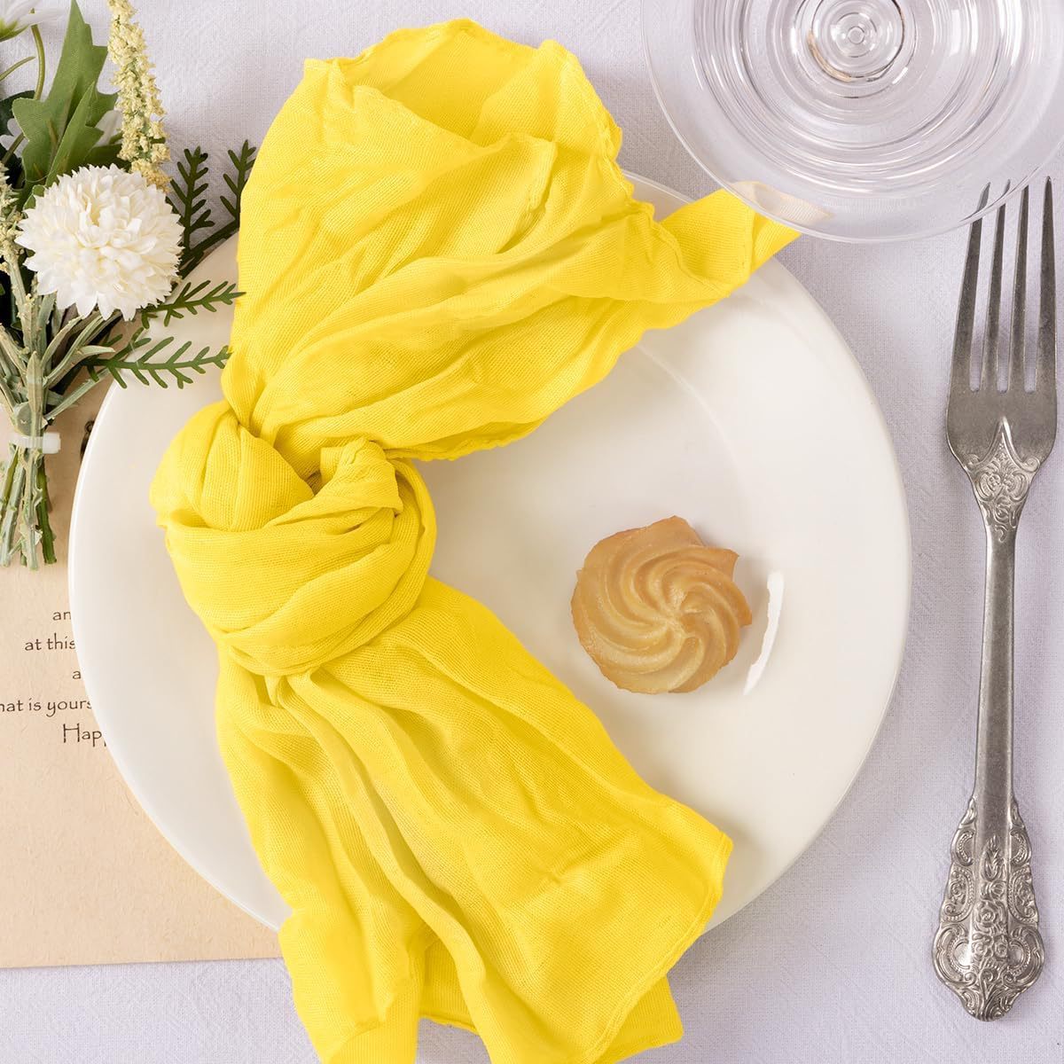 Bali Crinkled Chiffon Napkin, Plain Table Linen — view 4