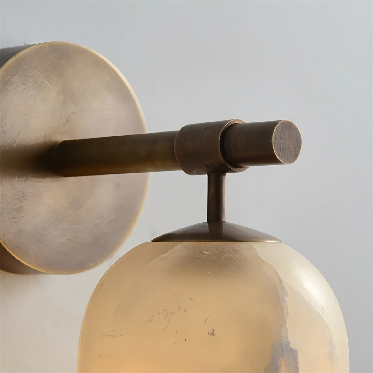 Marble & Copper Sculptural Wall Lamp — view 2