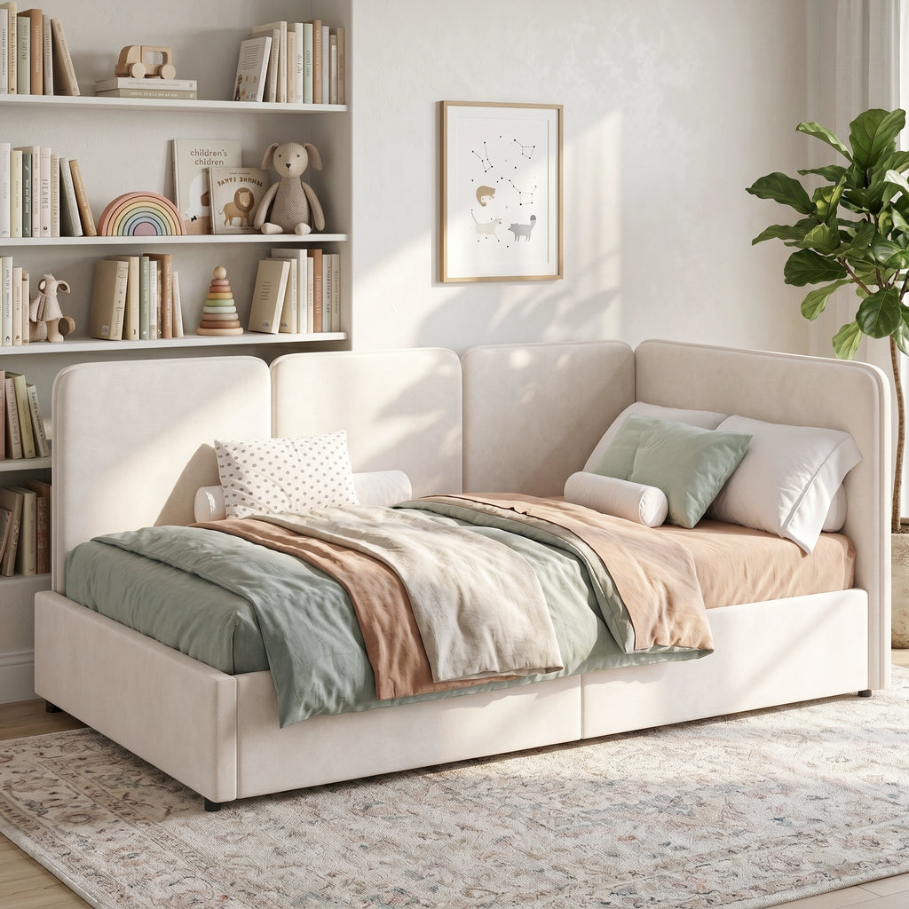 Velvet Chaise Daybed with Hydraulic Storage — view 2