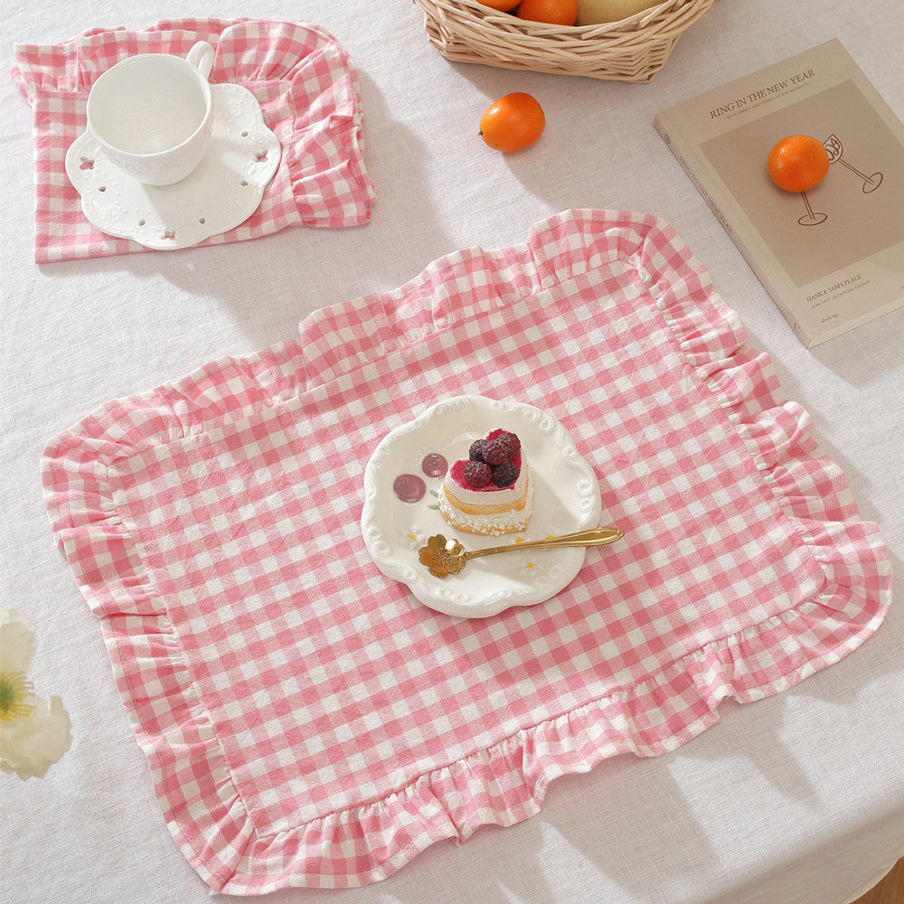 Ruffled Edge Solid Linen-Style Placemat — view 3