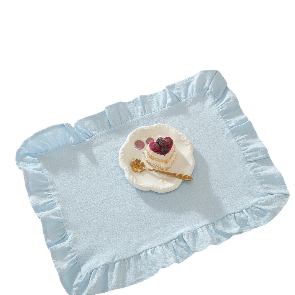 Ruffled Edge Solid Linen-Style Placemat — view 8