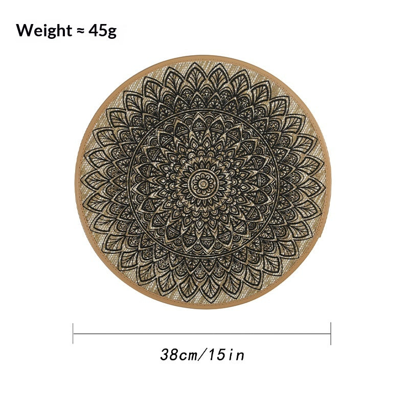 Handwoven Jute Natural Placemat & Coaster — view 7