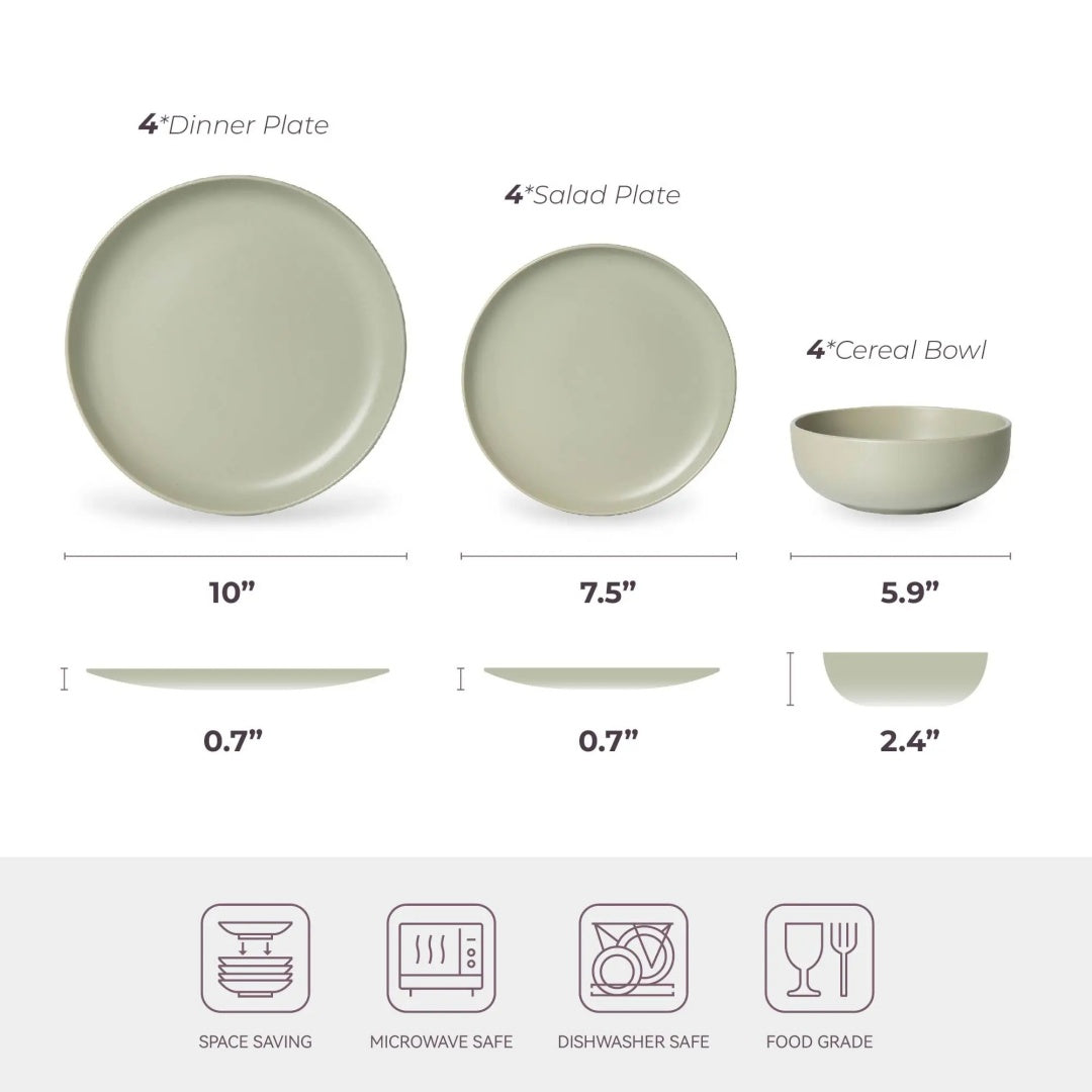 Matte Stoneware Dining Collection for Four — view 4