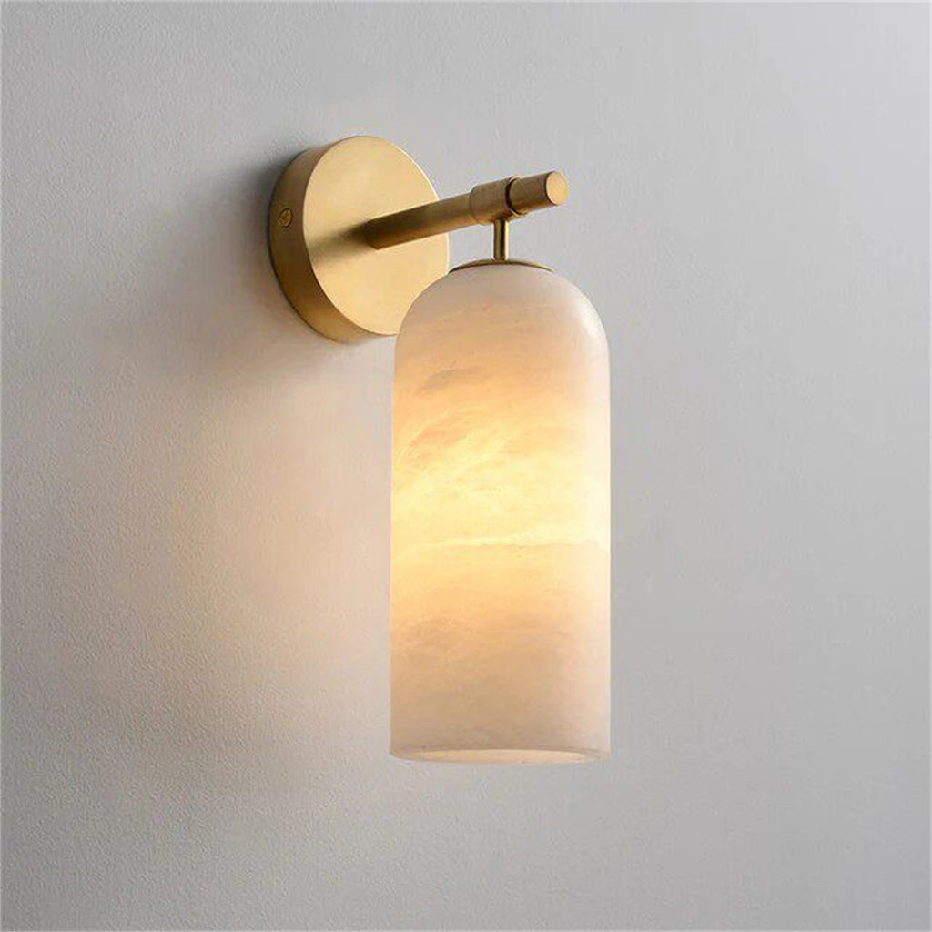 Marble & Copper Sculptural Wall Lamp