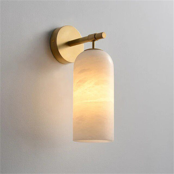 Marble & Copper Sculptural Wall Lamp