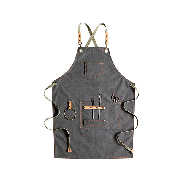 Linen-Tone Cross-Back Apron for Kitchen & Garden