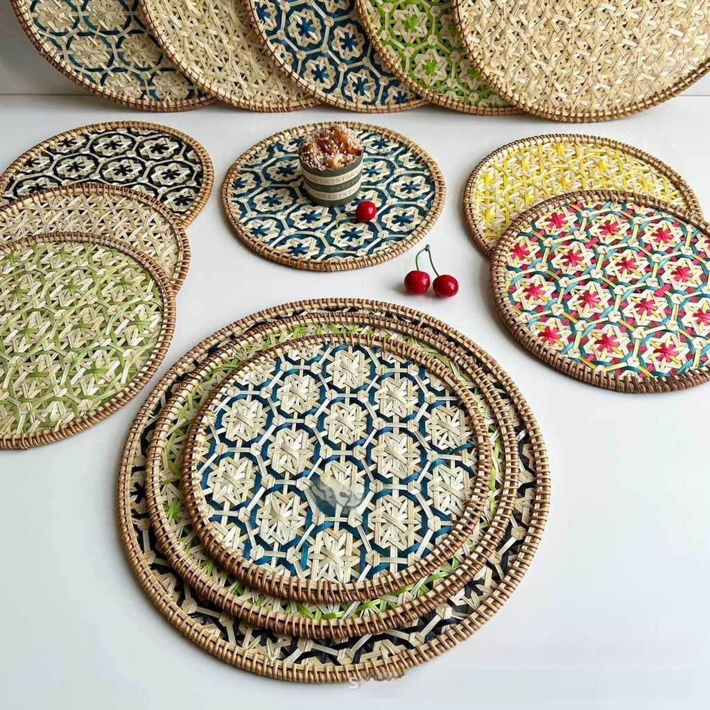 Handwoven Rattan & Bamboo Dining Placemat — view 13