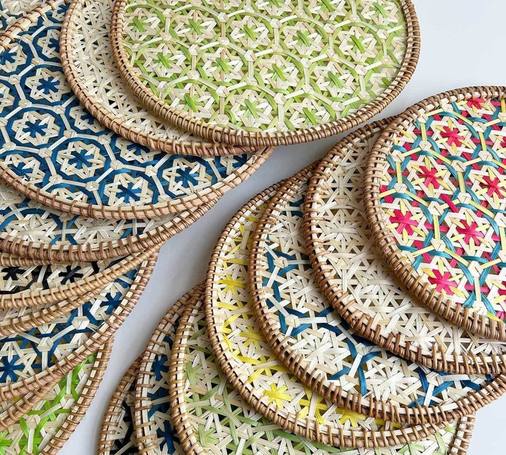 Handwoven Rattan & Bamboo Dining Placemat — view 4