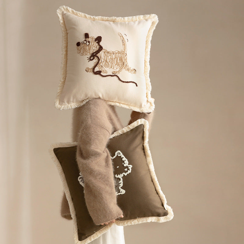 Cotton Canvas Throw Pillow — Homestay Warmth