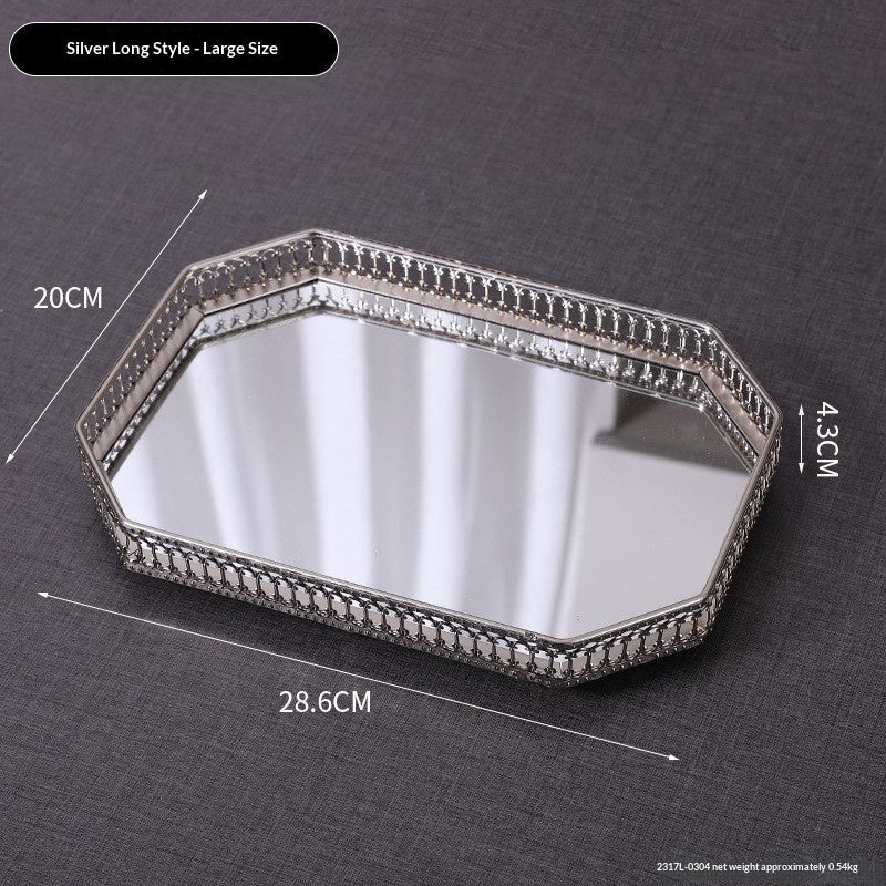Wrought-Iron Sculptural Tray with Metal Base — view 2