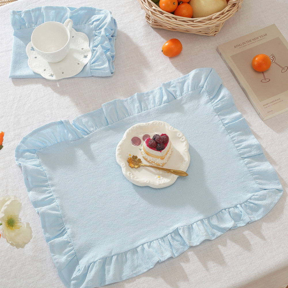 Ruffled Edge Solid Linen-Style Placemat — view 9