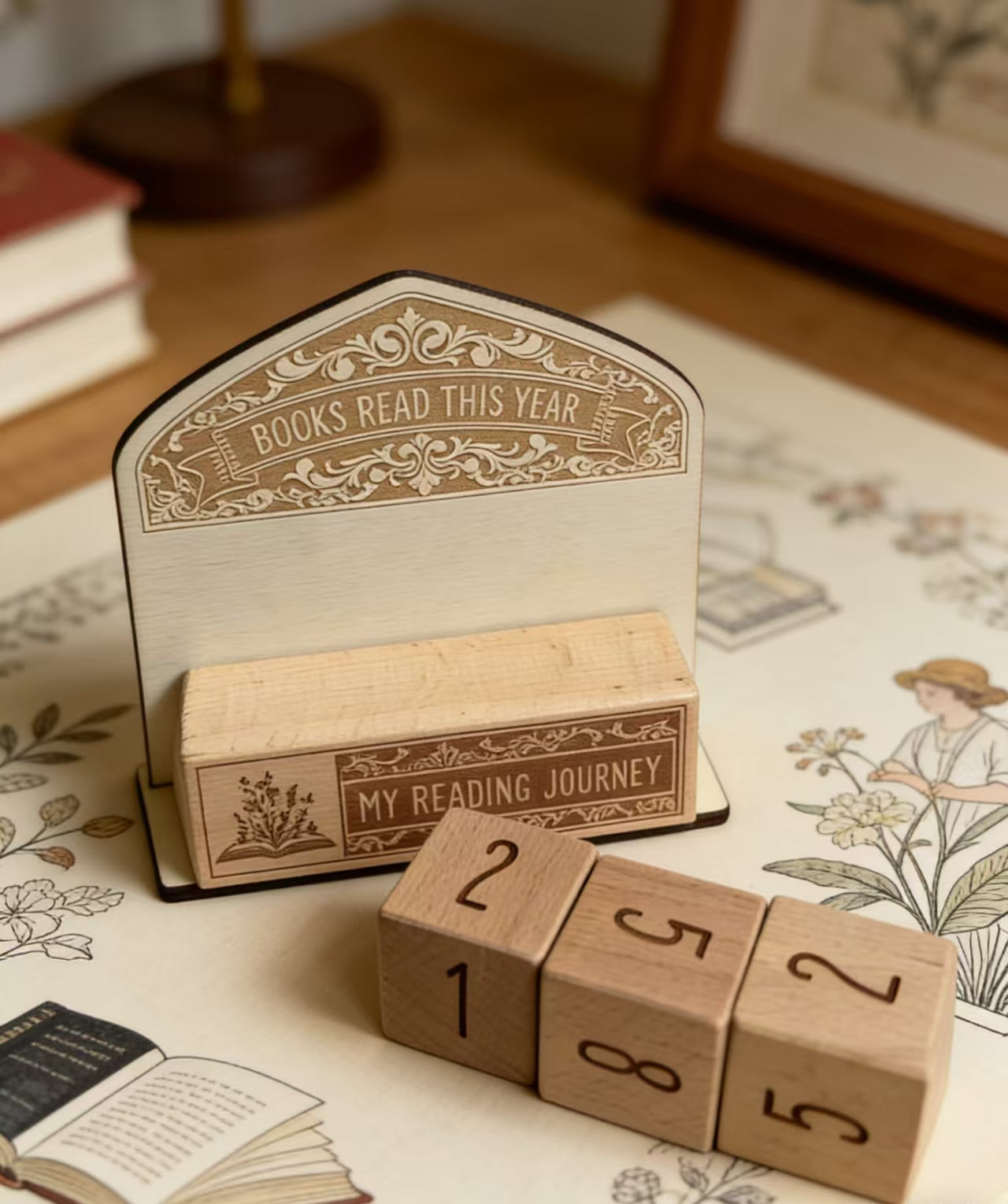 Wooden Reading Journey Desk Block Calendar — view 5