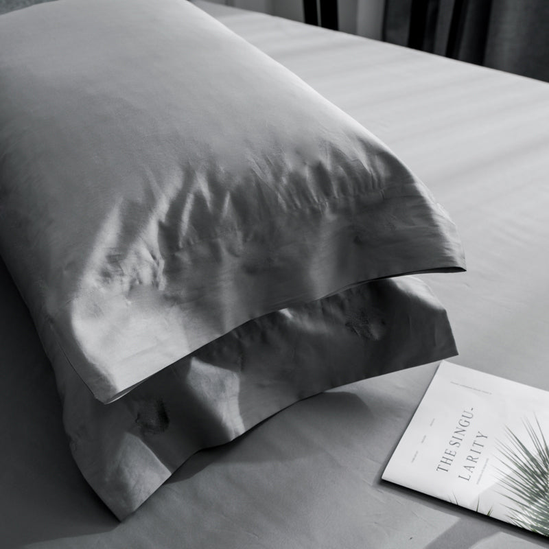 Long-Staple Cotton Satin Pillowcase in Ivory — view 3