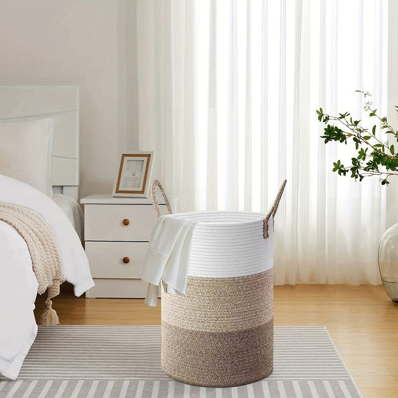 Woven Cotton Rope Storage Basket 58L — view 8