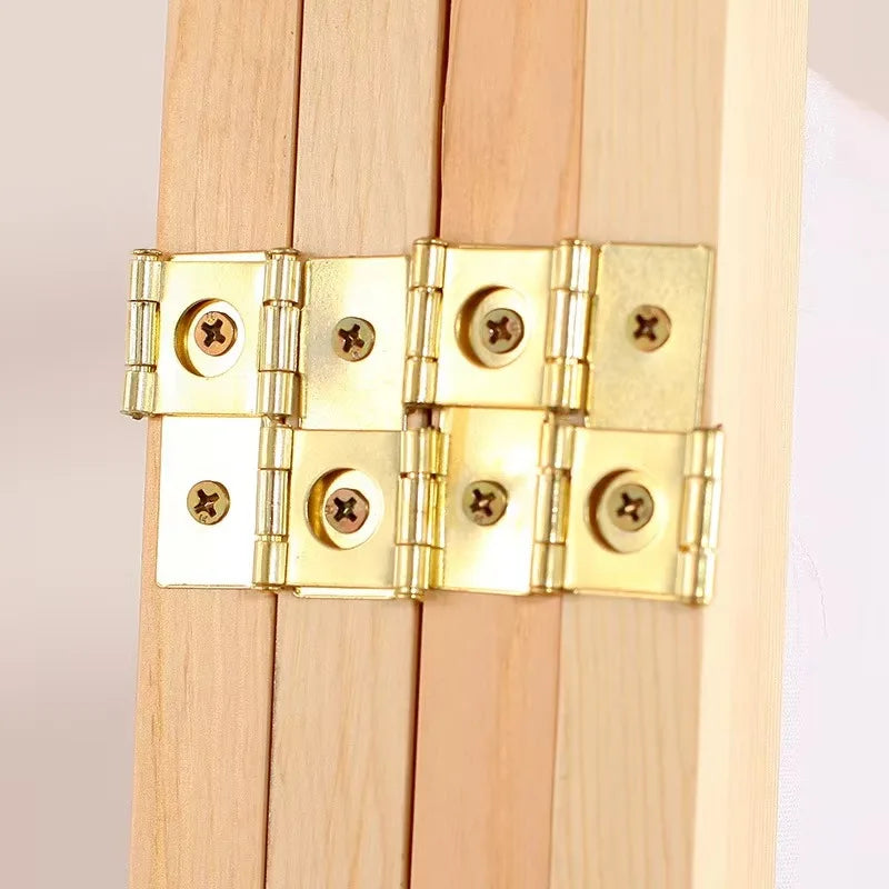 Bamboo Louvre Folding Screen with Linen Panels — view 3