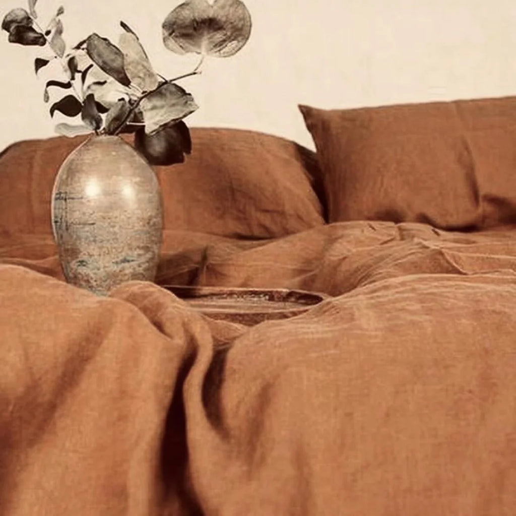 Natural French Linen Duvet Cover & Flat Sheet