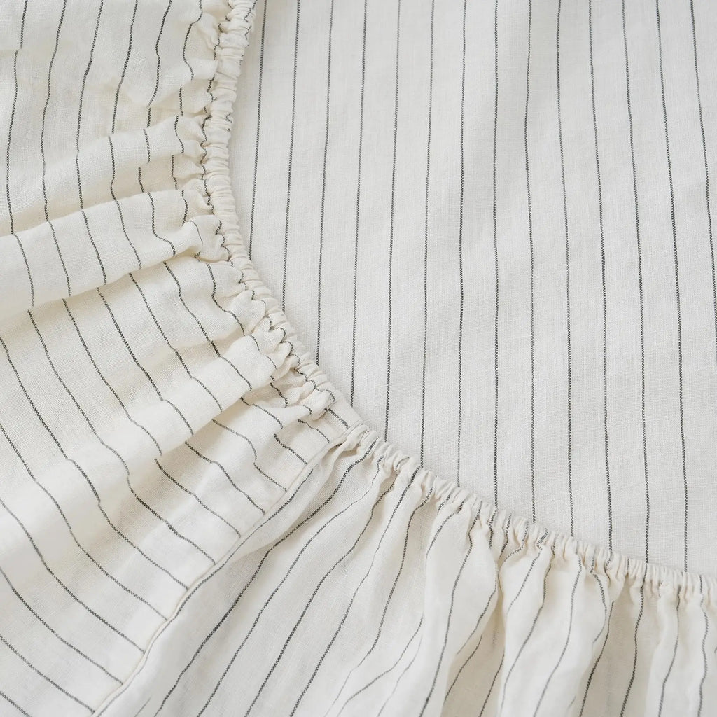 Stone-Washed French Flax Linen Fitted Sheet — view 5