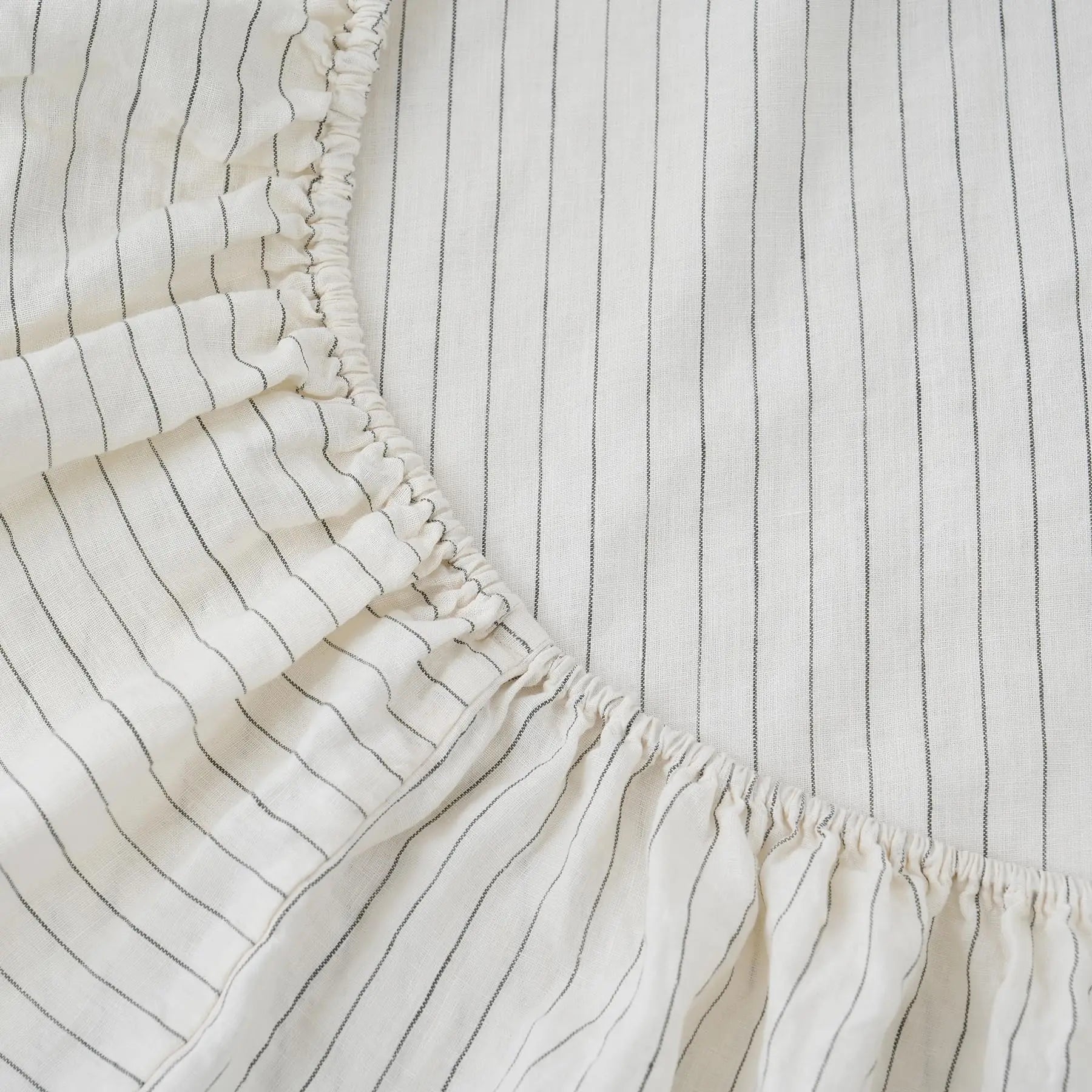 Stone-Washed French Flax Linen Fitted Sheet — view 5