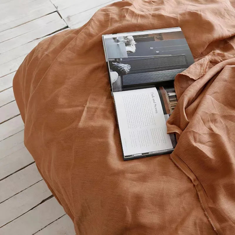 Natural French Linen Duvet Cover & Flat Sheet — view 4