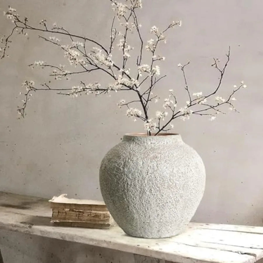 Rustic Terracotta Floor Vase | Farmhouse Clay — view 6