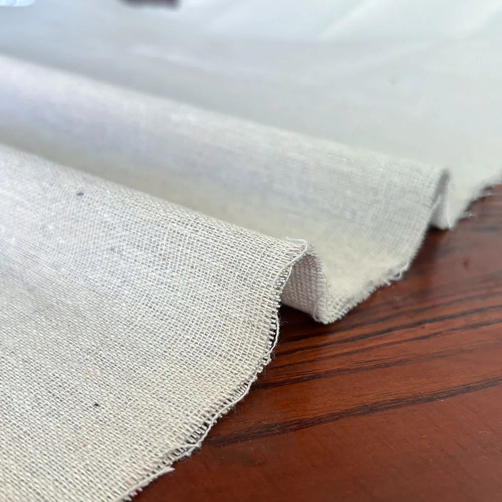 Woven Hemp Linen Cloth in Natural Raw Texture — view 4
