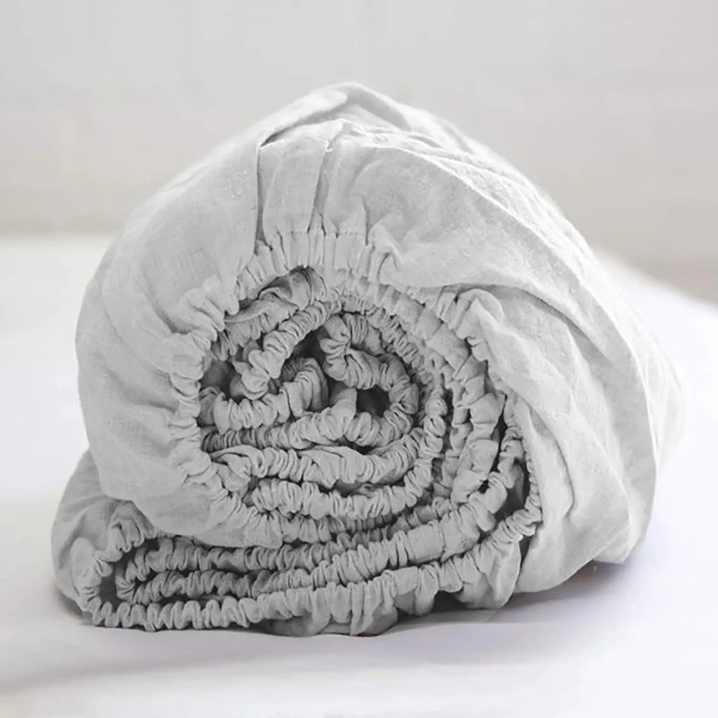 Stone-Washed French Flax Linen Fitted Sheet — view 8