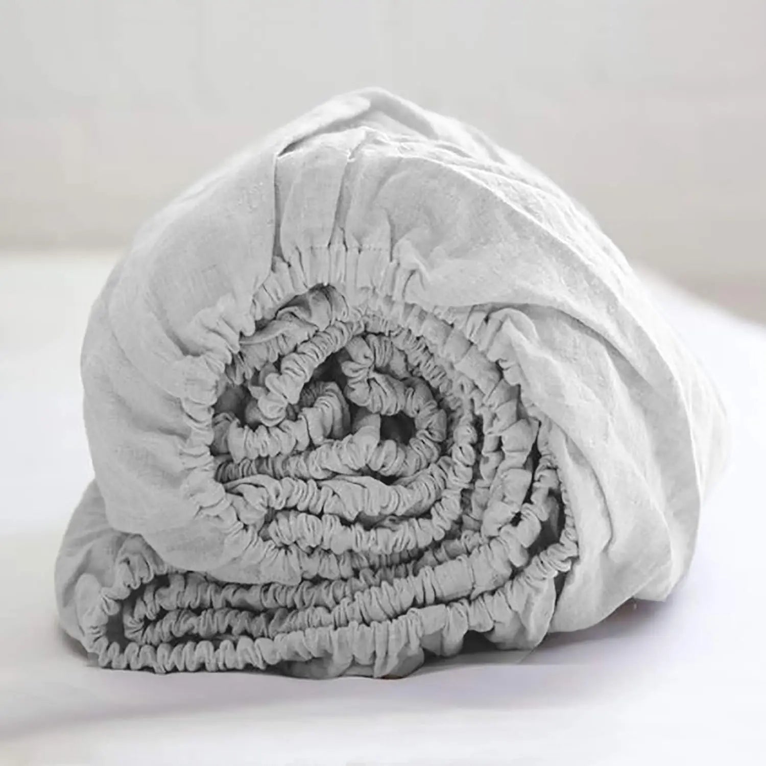 Stone-Washed French Flax Linen Fitted Sheet — view 8