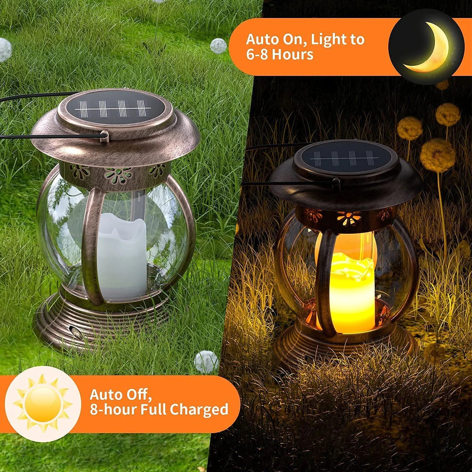 Brass Solar Courtyard Hanging Lantern — view 3