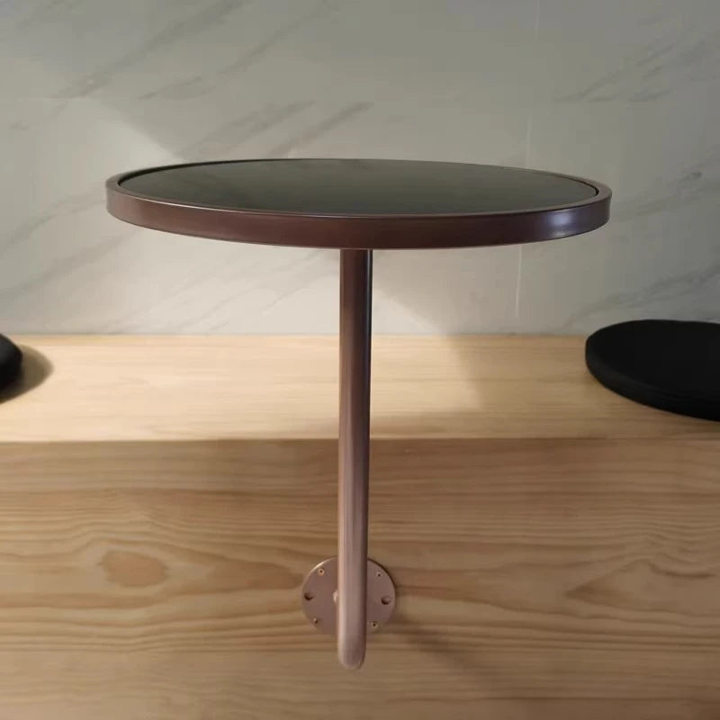 Marble-Top Wall-Mounted Round Accent Table — view 5