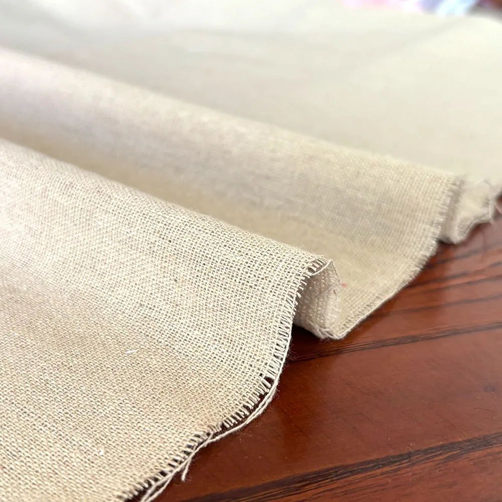 Woven Hemp Linen Cloth in Natural Raw Texture — view 5
