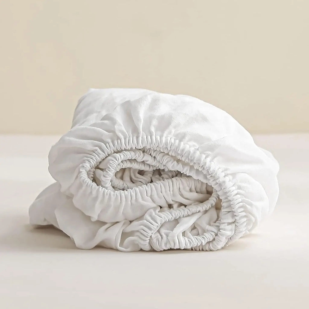 Stone-Washed French Flax Linen Fitted Sheet — view 10
