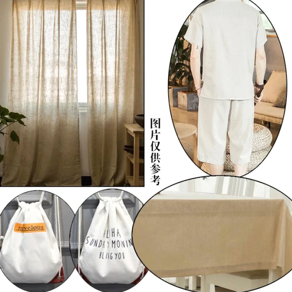 Woven Hemp Linen Cloth in Natural Raw Texture — view 6