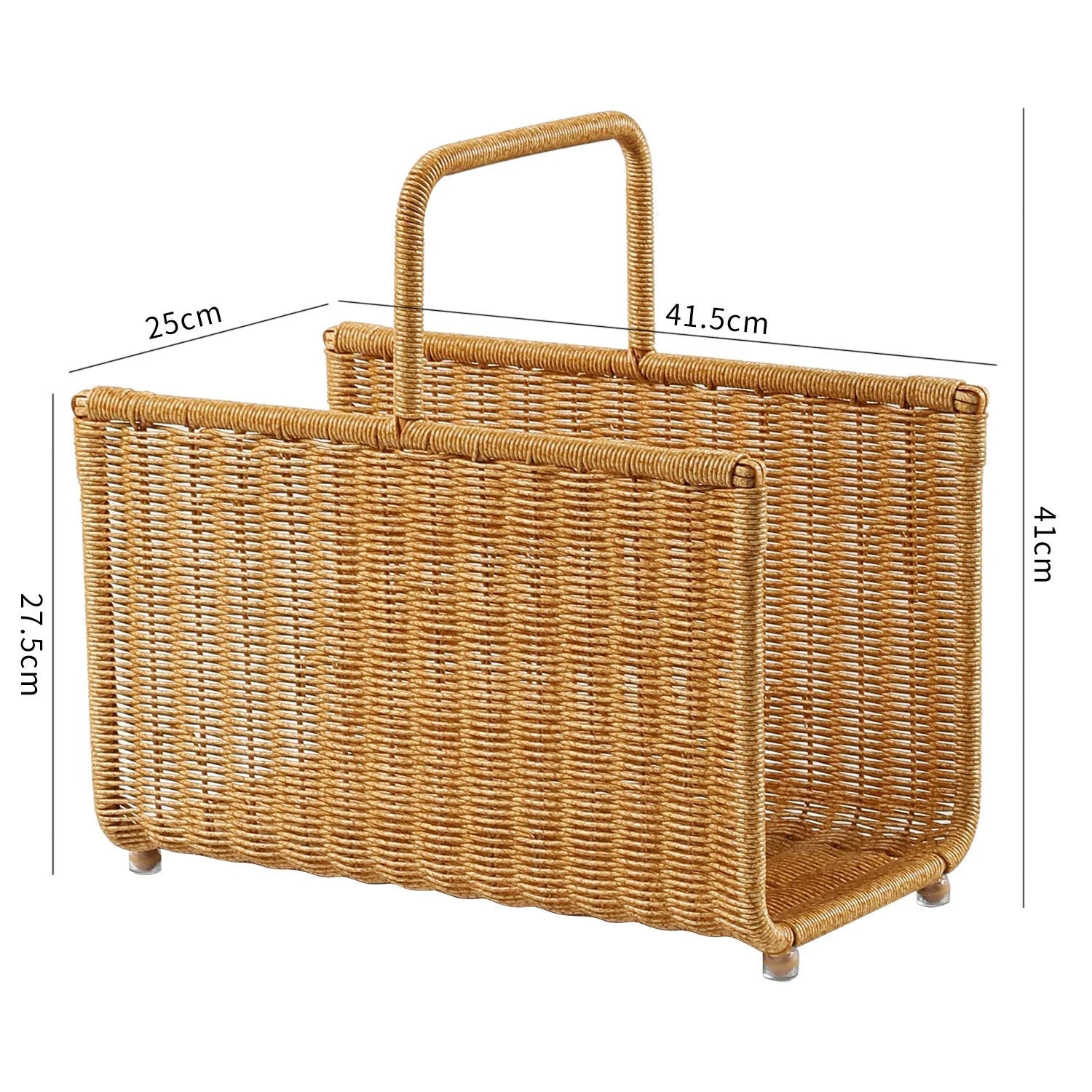 Woven Rattan Floor Magazine Rack & Bookshelf — view 8