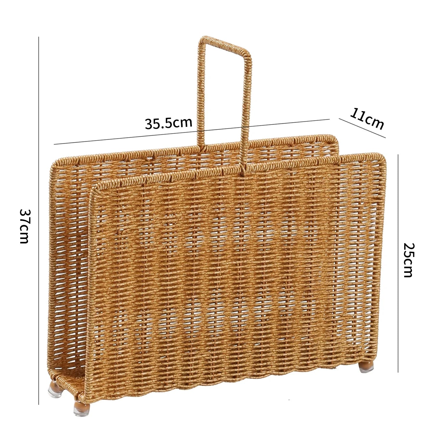 Woven Rattan Floor Magazine Rack & Bookshelf — view 7