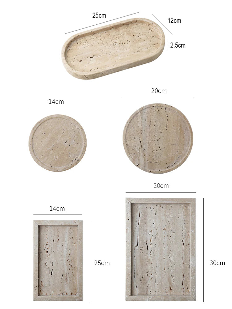 Travertine Marble Vanity & Serving Tray — view 5