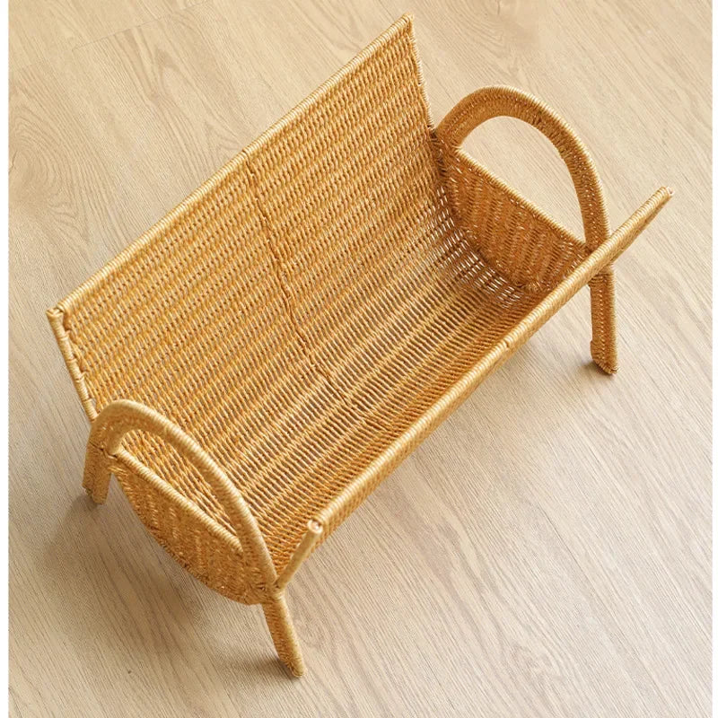 Woven Rattan Floor Magazine Rack & Bookshelf — view 5