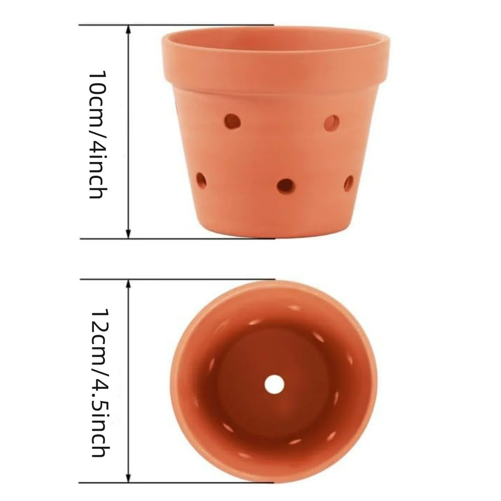 Terracotta Orchid Pots in Natural Clay — 8 Pcs — view 5