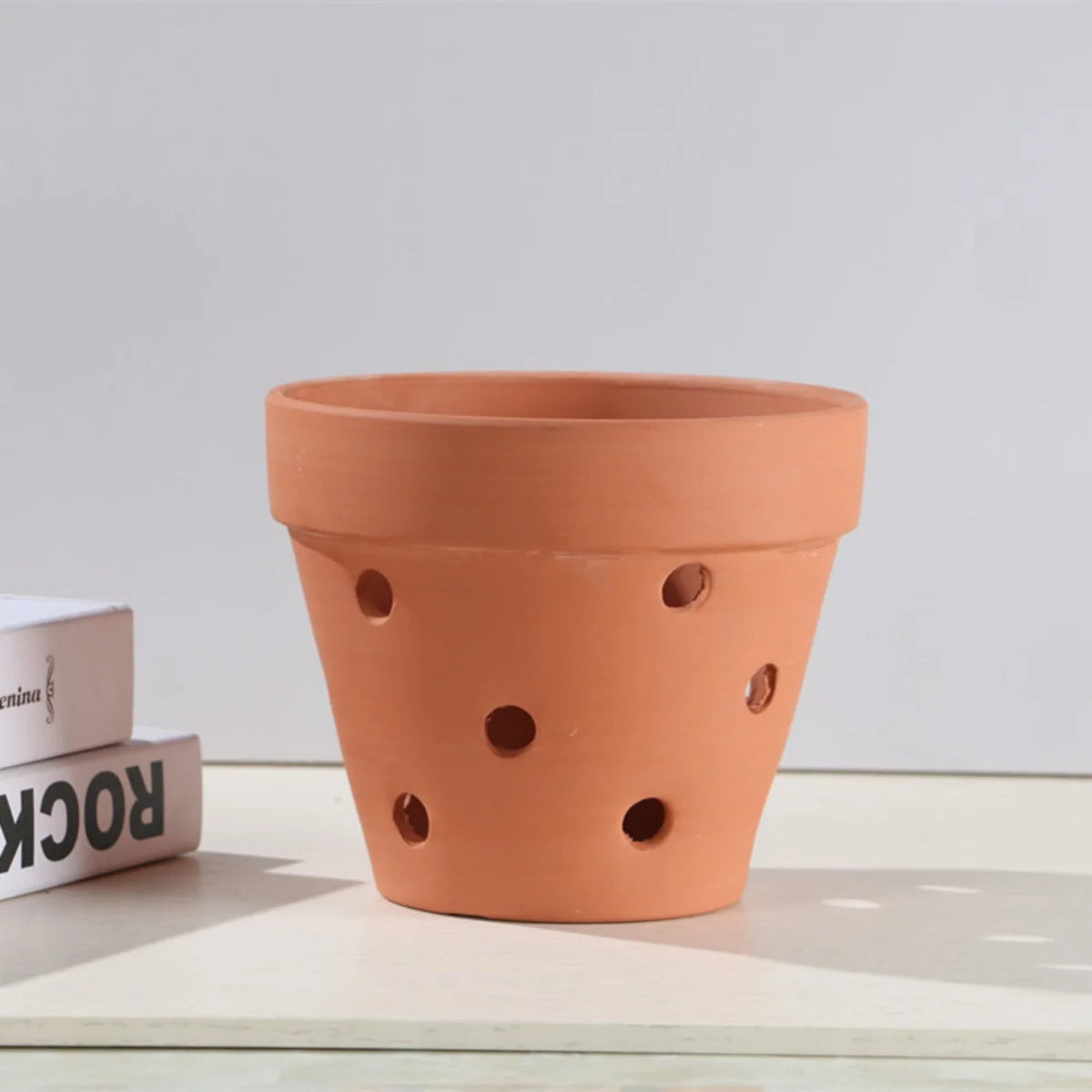 Terracotta Orchid Pots in Natural Clay — 8 Pcs — view 4